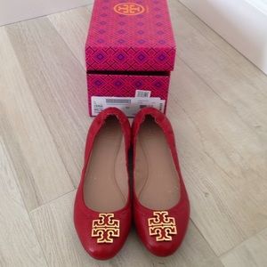 Tory Burch Melina Ballet Tumbled Leather Flat