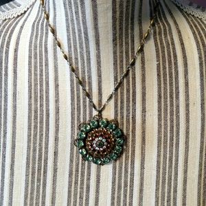 Liz Palacios brown and green swavrowski crystal ne