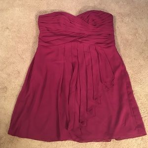 David's Bridal Bridesmaid Strapless Dress Sangria