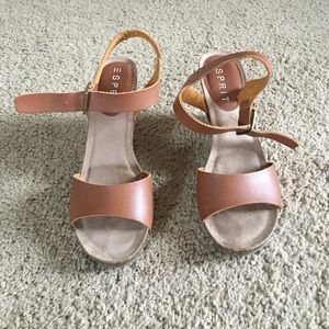 Wedge leather sandals