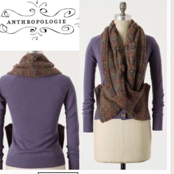 Anthropologie scarf-wrapped sweater