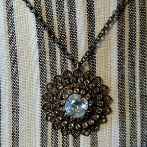Liz Palacios brass swavrowski crystal necklace