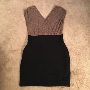 Express Black and Gold Cocktail Dress