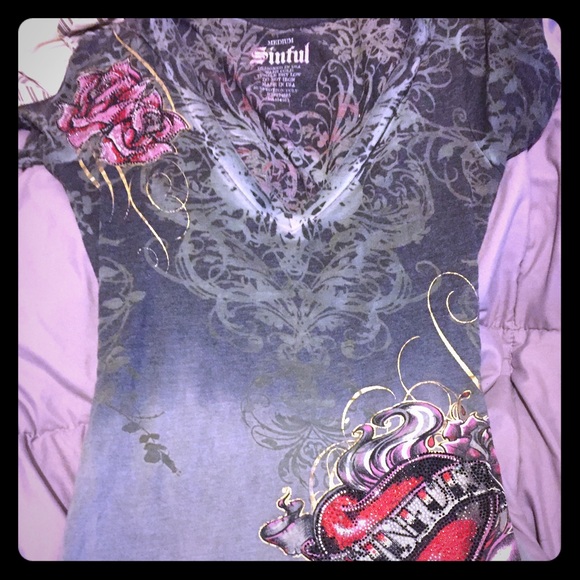 Sinful shirt medium crystals