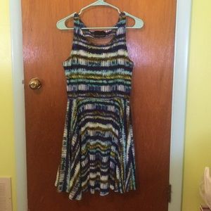 Blue Patterned Cynthia Rowley Cutout Dress