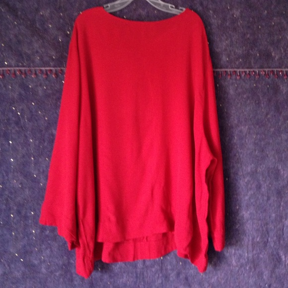 Vibrant Red Crepe Blouse with Gold Zipper