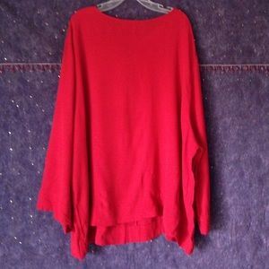 Vibrant Red Crepe Blouse with Gold Zipper