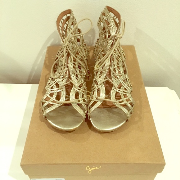 Gold Renee caged gladiator sandal