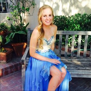 Jeweled Sherri Hill high-low dress.