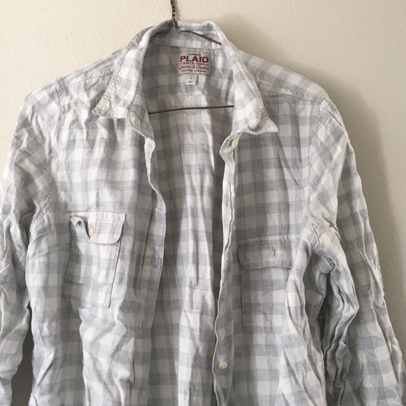 Light gray soft plaid flannel