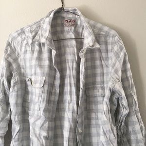 Light gray soft plaid flannel