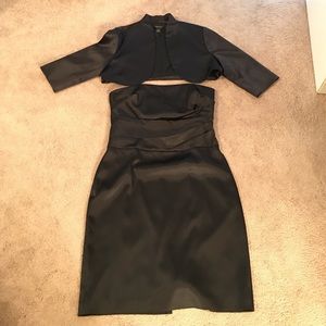 White House Black Market Black Strapless Dress Set