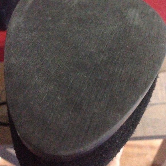 Saks Fifth Ave Black Suede Wedge Booties - Picture 5 of 8