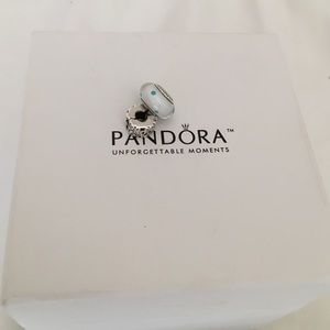 Blue and white glass bead pandora charm