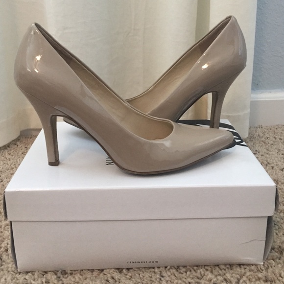 Nude Patent Leather Pumps