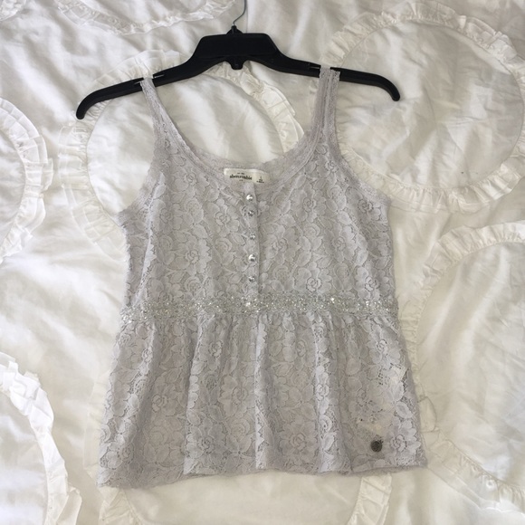 Large Abercrombie grey lace tank top