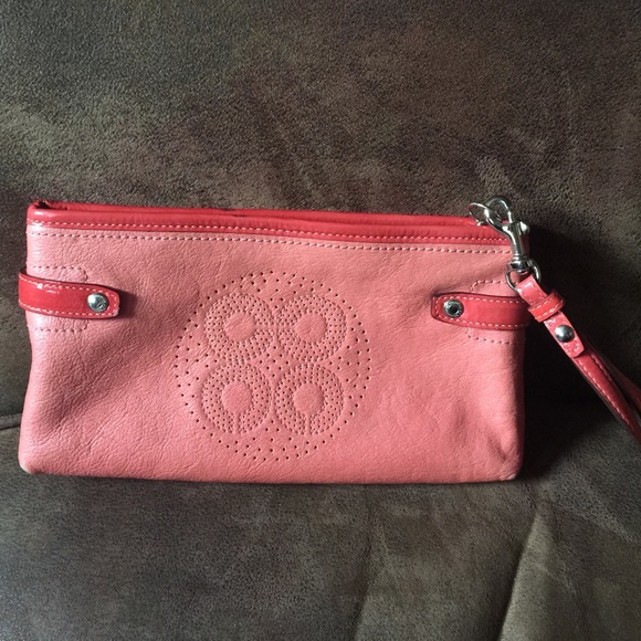 Coach Handbags - Coach medium sized wrist let in coral color