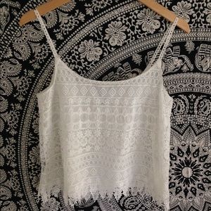 white lacey top