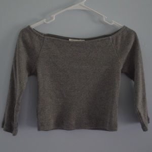 Grey ribbed crop top
