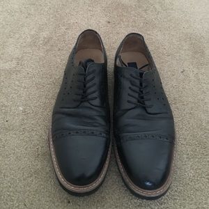 Joseph Abboud Cap Toe Lace Brogue black Leather