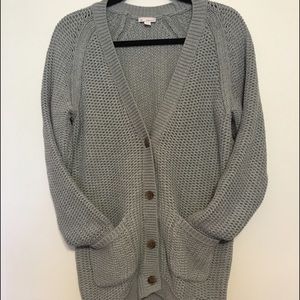 Grey Chunky Knit Cardigan