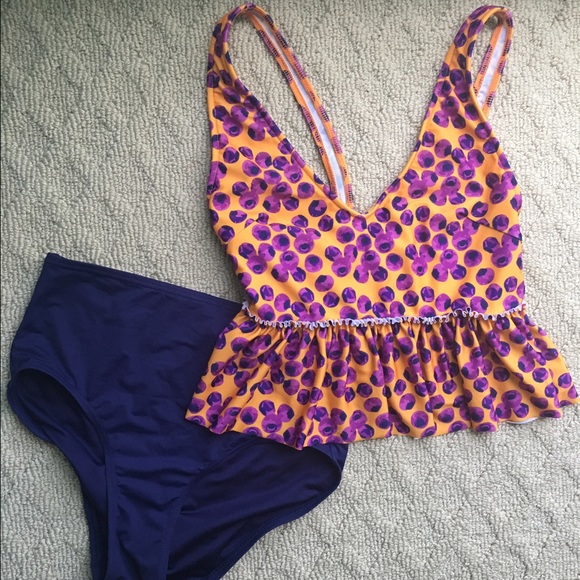 Kortni Jeane Purple Berries V-neck Top