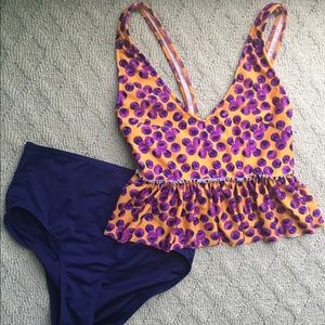 Kortni Jeane Purple Berries V-neck Top