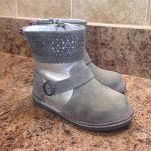 Silver and purple stride rite boots