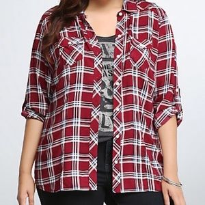 Plaid Button Up | Torrid Size 2
