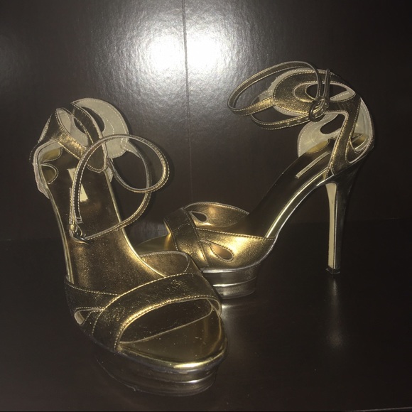 Bronze platform sandals