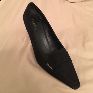 Prada Wear to Work Black Suede Pumps