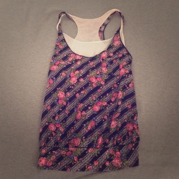 Floral razor back tank