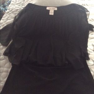 White House Black Market sheer sleeve top