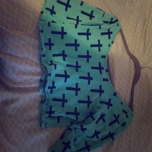 I am selling a blue and black crop top size large