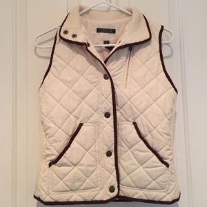 LAUREN Ralph Lauren Cream Vest-Size S