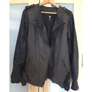 Free People Vegan Leather Jacket - women's size 10
