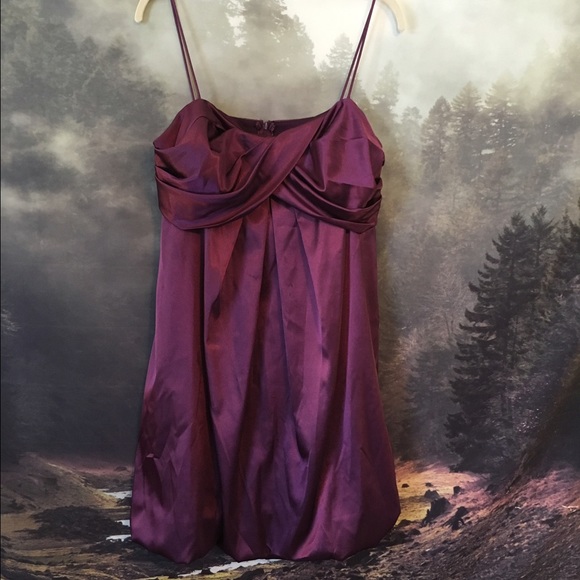 Purple satin cocktail dress
