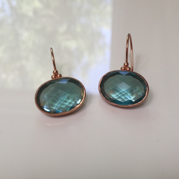 Turquoise and rose gold drop earrings