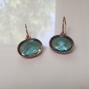 Turquoise and rose gold drop earrings