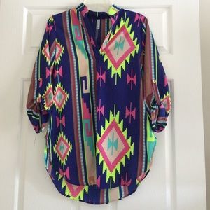 Aztec Print Blouse