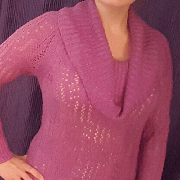 ELLE Women's Metallic Dusty Rose Sweater - Picture 1 of 2