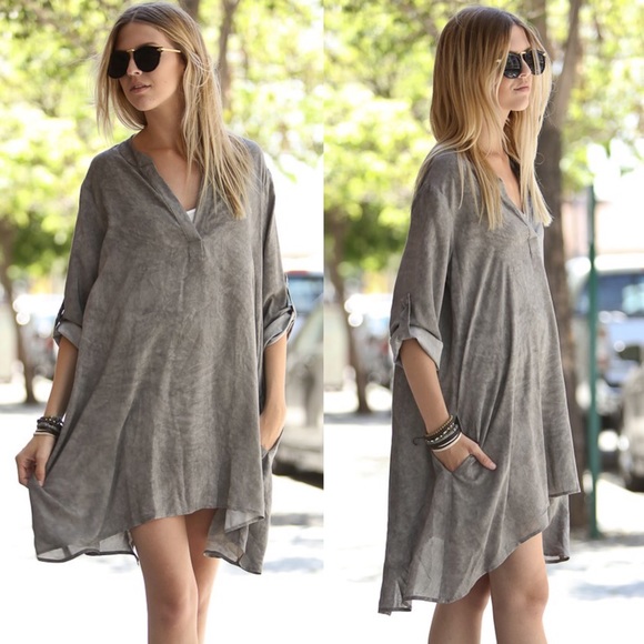 🆕JORDAN button up sleeve dress/top - DENIM BLUE - Picture 4 of 4