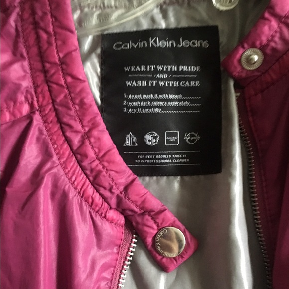 Calvin Klein pink rain jacket