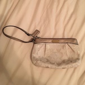 Coach Gold Initial Wristlet