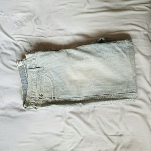 Madewell Blue&White Stripped Distressed Jeans