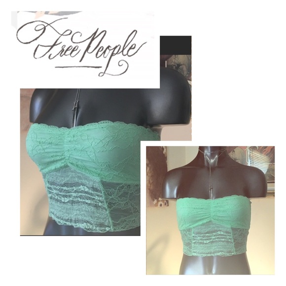 Free People Day-Glo Green Lace Longline Bralette