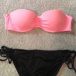 Pink Strapless VS Swim Top