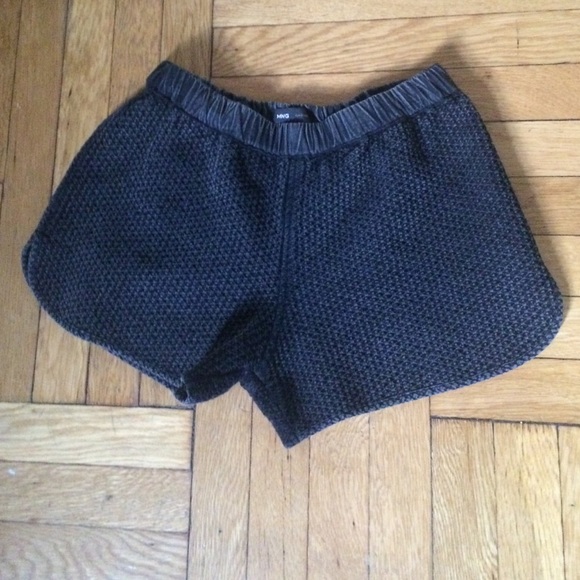 Mango Washed Black / Grey Textured Shorts