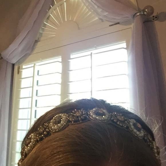 Gold beaded headband. Anthropologie