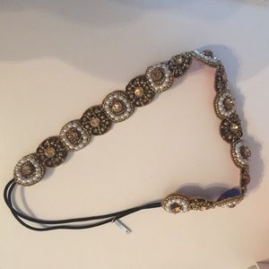 Gold beaded headband. Anthropologie